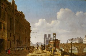 De Keizer Napoleon bezoekt de markt voor eau-de-vie op de Quai Bercy op 8 februari 1811